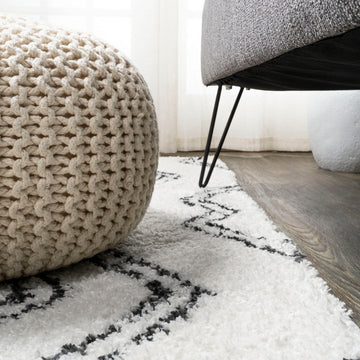 Deia Moroccan Style Diamond Shag Area Rug
